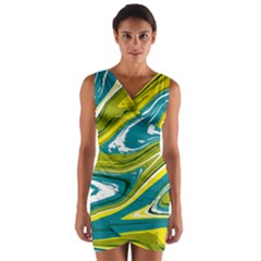 Vector Vivid Marble Pattern 13 Wrap Front Bodycon Dress by goljakoff