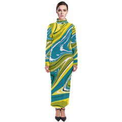 Vector Vivid Marble Pattern 13 Turtleneck Maxi Dress by goljakoff