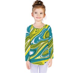 Vector Vivid Marble Pattern 13 Kids  Long Sleeve Tee