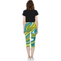 Vector Vivid Marble Pattern 13 Inside Out Lightweight Velour Capri Leggings  View2