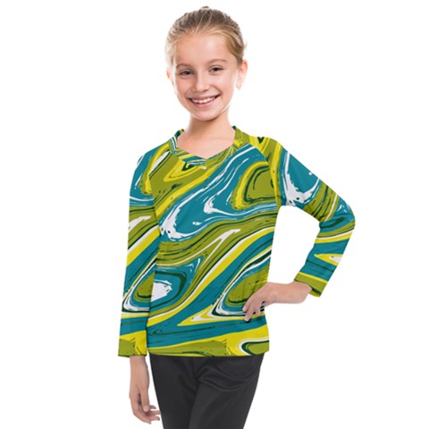 Vector Vivid Marble Pattern 13 Kids  Long Mesh Tee by goljakoff