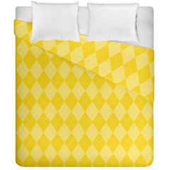 Yellow Diamonds Duvet Cover Double Side (california King Size) by ArtsyWishy