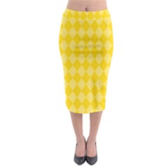 Yellow Diamonds Midi Pencil Skirt by ArtsyWishy