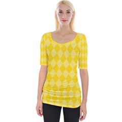 Yellow Diamonds Wide Neckline Tee