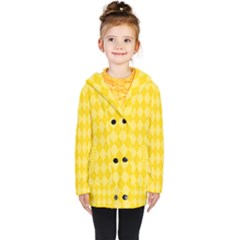 Yellow Diamonds Kids  Double Breasted Button Coat by ArtsyWishy