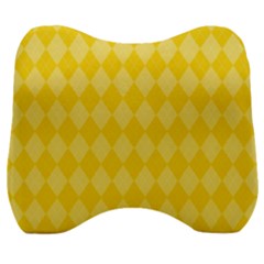 Yellow Diamonds Velour Head Support Cushion by ArtsyWishy