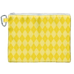 Yellow Diamonds Canvas Cosmetic Bag (xxl) by ArtsyWishy