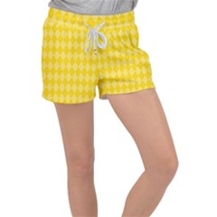 Yellow Diamonds Velour Lounge Shorts by ArtsyWishy