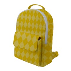 Yellow Diamonds Flap Pocket Backpack (large) by ArtsyWishy