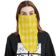 Yellow Diamonds Face Covering Bandana (triangle) by ArtsyWishy