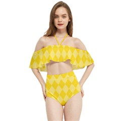 Yellow Diamonds Halter Flowy Bikini Set  by ArtsyWishy