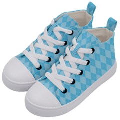 Baby Blue Design Kids  Mid-top Canvas Sneakers by ArtsyWishy