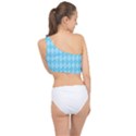 Baby Blue Design Spliced Up Bikini Top  View2