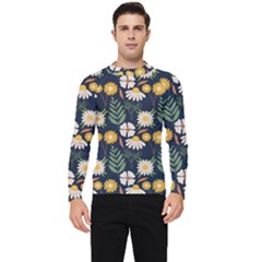 Flower Grey Pattern Floral Men s Long Sleeve Rash Guard