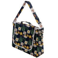 Flower Grey Pattern Floral Box Up Messenger Bag