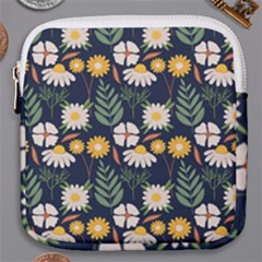 Flower Grey Pattern Floral Mini Square Pouch