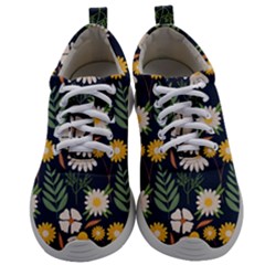 Flower Grey Pattern Floral Mens Athletic Shoes