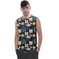 Flower Grey Pattern Floral Men s Regular Tank Top