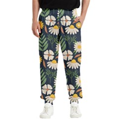 Flower Grey Pattern Floral Men s Elastic Waist Pants