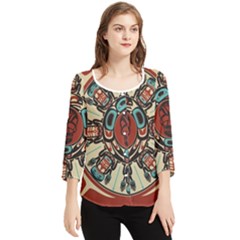 Grateful-dead-pacific-northwest-cover Chiffon Quarter Sleeve Blouse by Sapixe