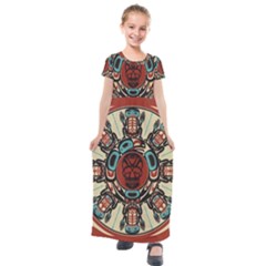 Grateful-dead-pacific-northwest-cover Kids  Short Sleeve Maxi Dress by Sapixe