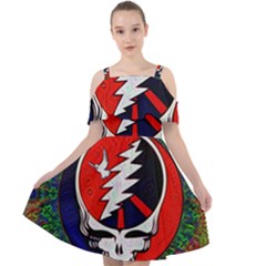 Grateful Dead - Cut Out Shoulders Chiffon Dress by Sapixe