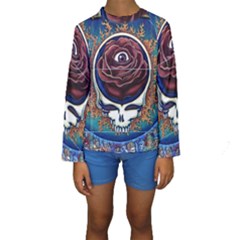 Grateful-dead-ahead-of-their-time Kids  Long Sleeve Swimwear by Sapixe