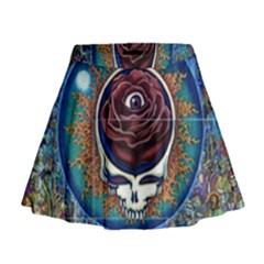 Grateful-dead-ahead-of-their-time Mini Flare Skirt by Sapixe