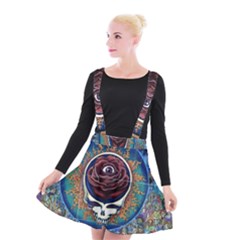 Grateful-dead-ahead-of-their-time Suspender Skater Skirt by Sapixe