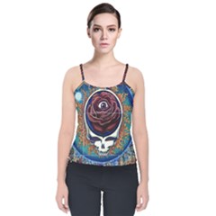 Grateful-dead-ahead-of-their-time Velvet Spaghetti Strap Top by Sapixe