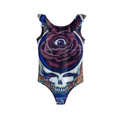 Grateful-dead-ahead-of-their-time Kids  Frill Swimsuit by Sapixe