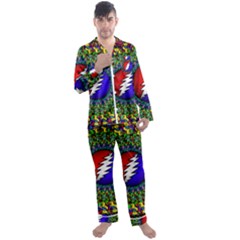 Grateful Dead Men s Long Sleeve Satin Pajamas Set by Sapixe