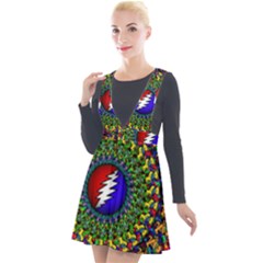 Grateful Dead Plunge Pinafore Velour Dress by Sapixe