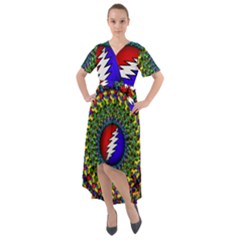 Grateful Dead Front Wrap High Low Dress by Sapixe