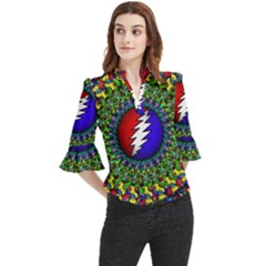 Grateful Dead Loose Horn Sleeve Chiffon Blouse