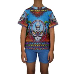 Grateful Dead Wallpapers Kids  Short Sleeve Swimwear