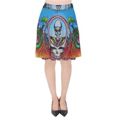 Grateful Dead Wallpapers Velvet High Waist Skirt by Sapixe