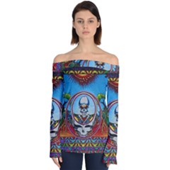 Grateful Dead Wallpapers Off Shoulder Long Sleeve Top by Sapixe