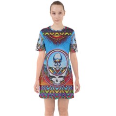 Grateful Dead Wallpapers Sixties Short Sleeve Mini Dress