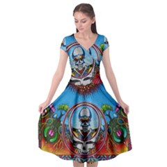 Grateful Dead Wallpapers Cap Sleeve Wrap Front Dress by Sapixe