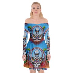 Grateful Dead Wallpapers Off Shoulder Skater Dress