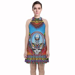 Grateful Dead Wallpapers Velvet Halter Neckline Dress 