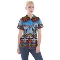 Grateful Dead Wallpapers Women s Short Sleeve Pocket Shirt