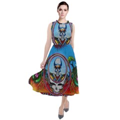 Grateful Dead Wallpapers Round Neck Boho Dress by Sapixe