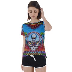 Grateful Dead Wallpapers Short Sleeve Foldover Tee by Sapixe