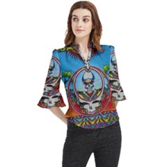 Grateful Dead Wallpapers Loose Horn Sleeve Chiffon Blouse