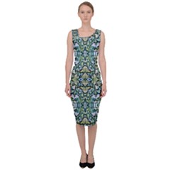 Stones Ornament Mosaic Print Pattern Sleeveless Pencil Dress by dflcprintsclothing