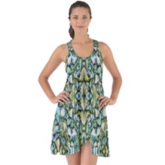 Stones Ornament Mosaic Print Pattern Show Some Back Chiffon Dress