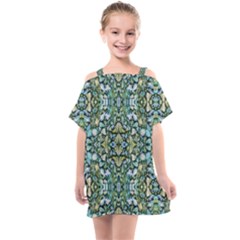 Stones Ornament Mosaic Print Pattern Kids  One Piece Chiffon Dress by dflcprintsclothing