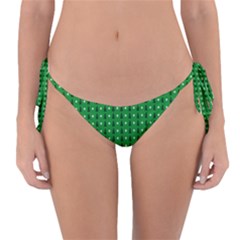 Green Christmas Tree Pattern Background Reversible Bikini Bottom